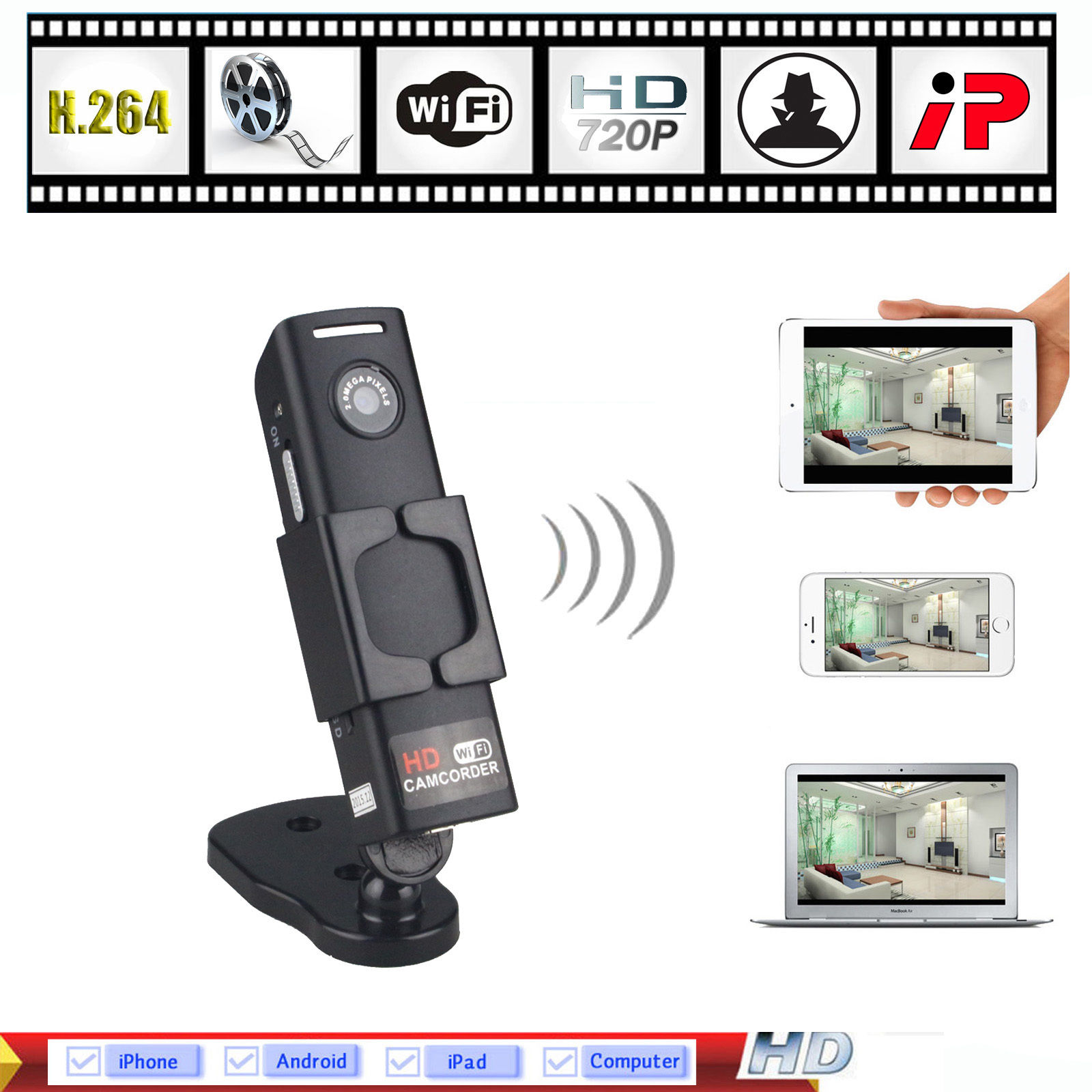 SPY MINI HIDDEN CAM WIFI SPY CAMERA IP HD